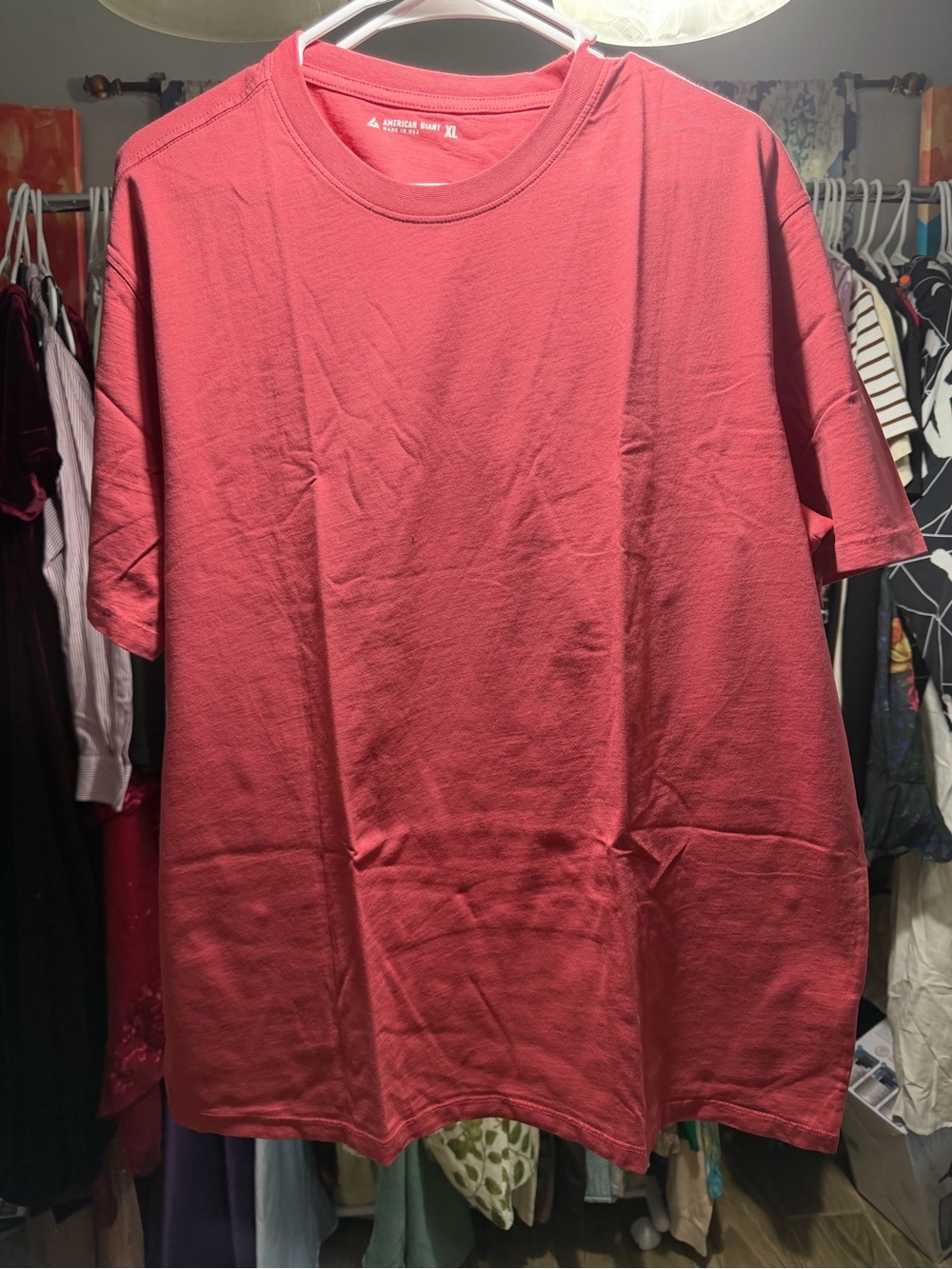 American Giant Men's Crewneck T-Shirt - Coral Red
